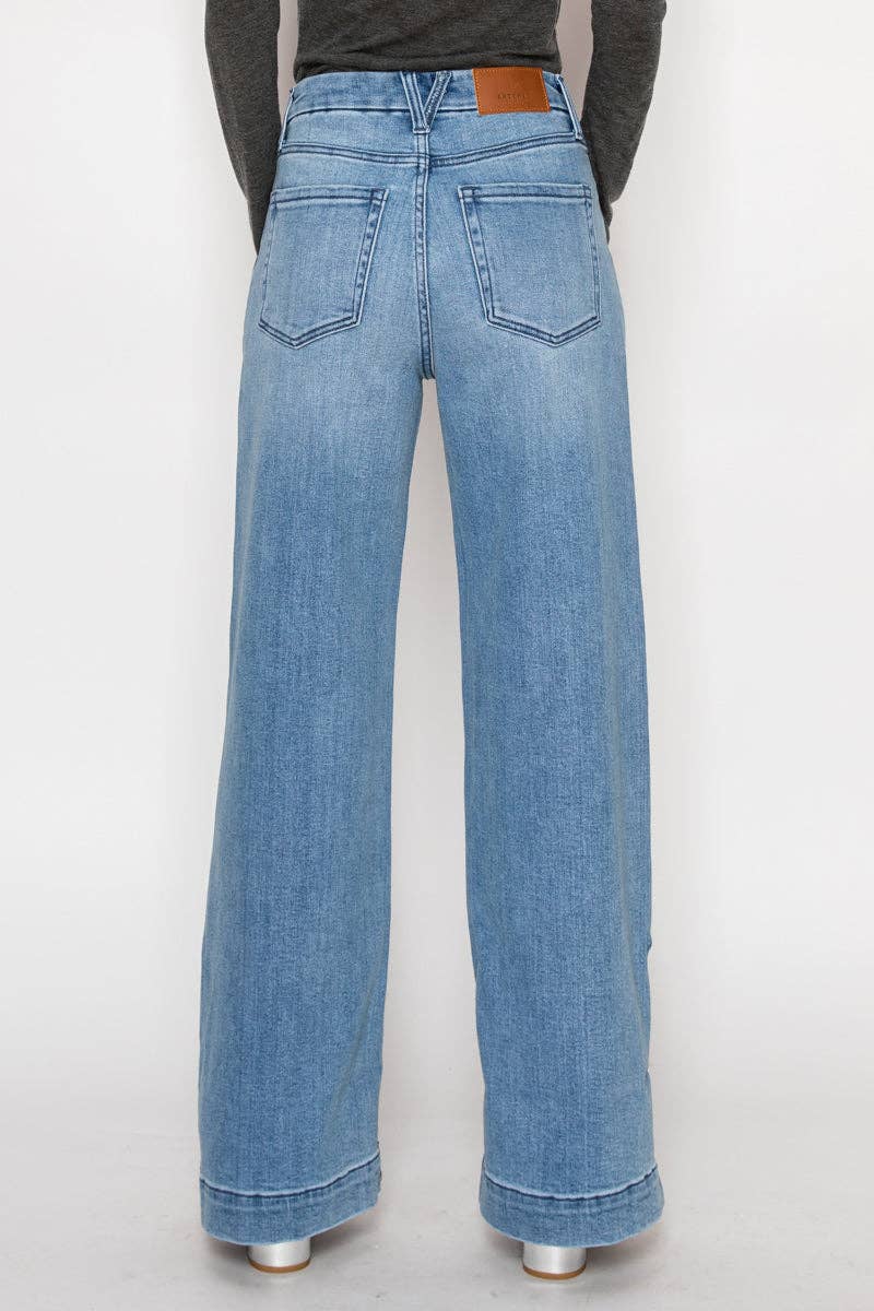 AV Tummy Control Cuffed or Un-Cuffed Jeans - Pink Peonies