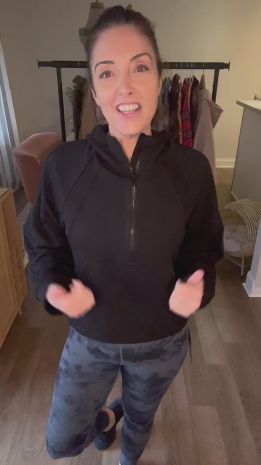 French Terry Cropped Hoodie Jacket